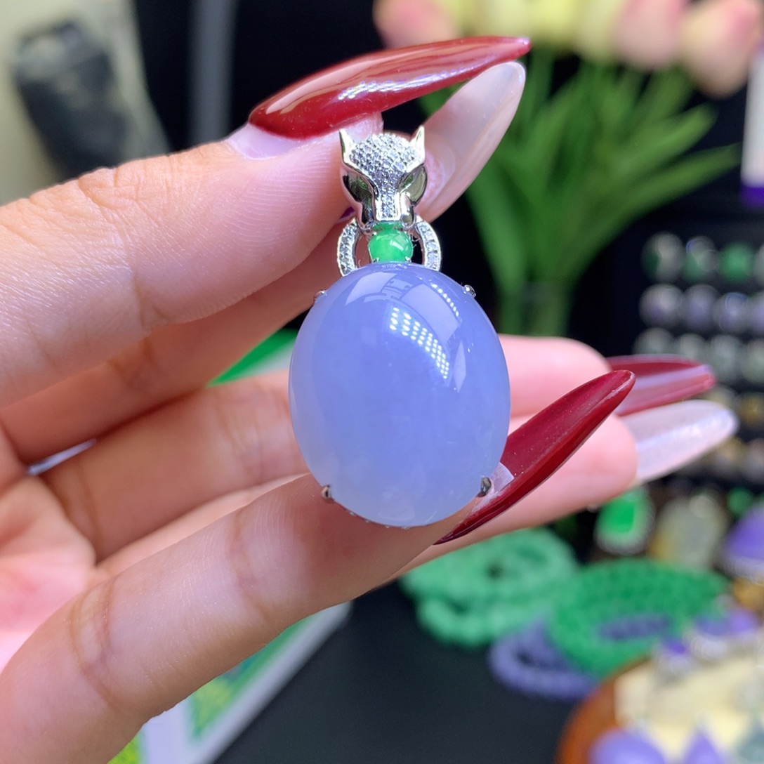 翡翠颈饰18K金镶嵌天然