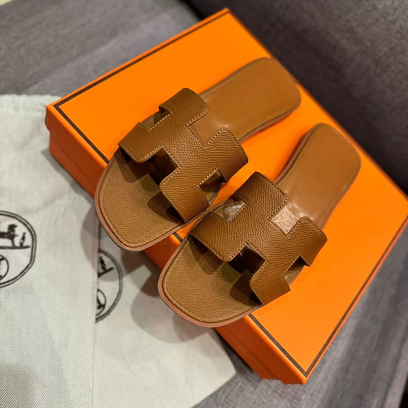 轻奢真皮H拖鞋女2025新款夏季韩版百搭休闲凉拖鞋一字拖鞋平底鞋