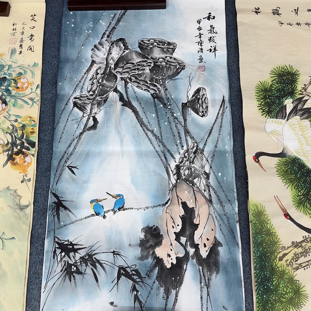 国画尺寸50X100手绘作品 