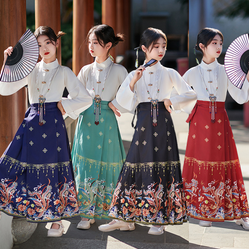 2024新款女童汉服套装马面裙春夏季演出服中国风古装
