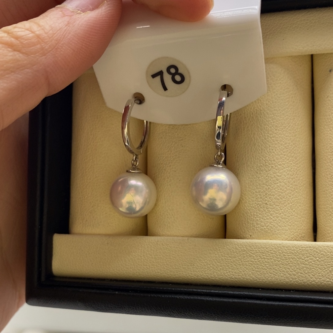 银S925镶嵌淡水珍珠耳饰不退不换