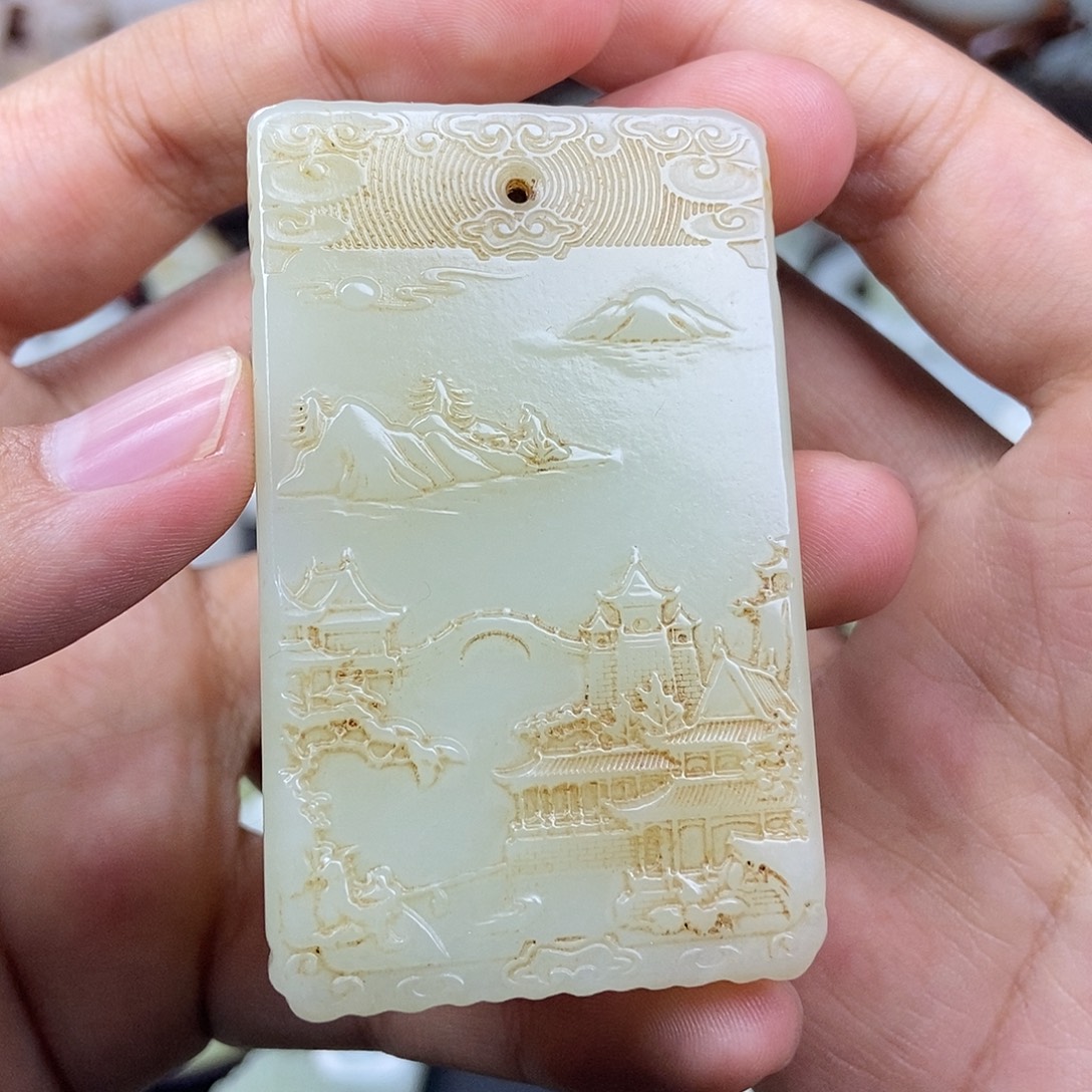 和田玉未镶嵌挂件