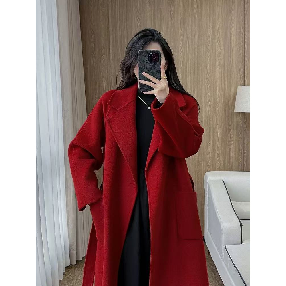 B001-B100 「商超样品」女毛呢大衣女款过膝时尚中长款