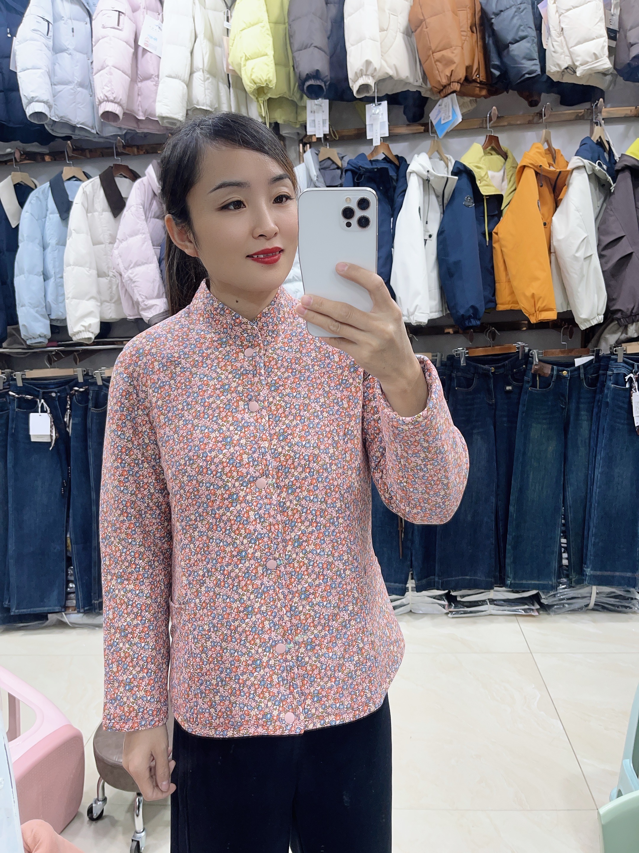 【奥驼绒】后背毛贴片皮粉小花