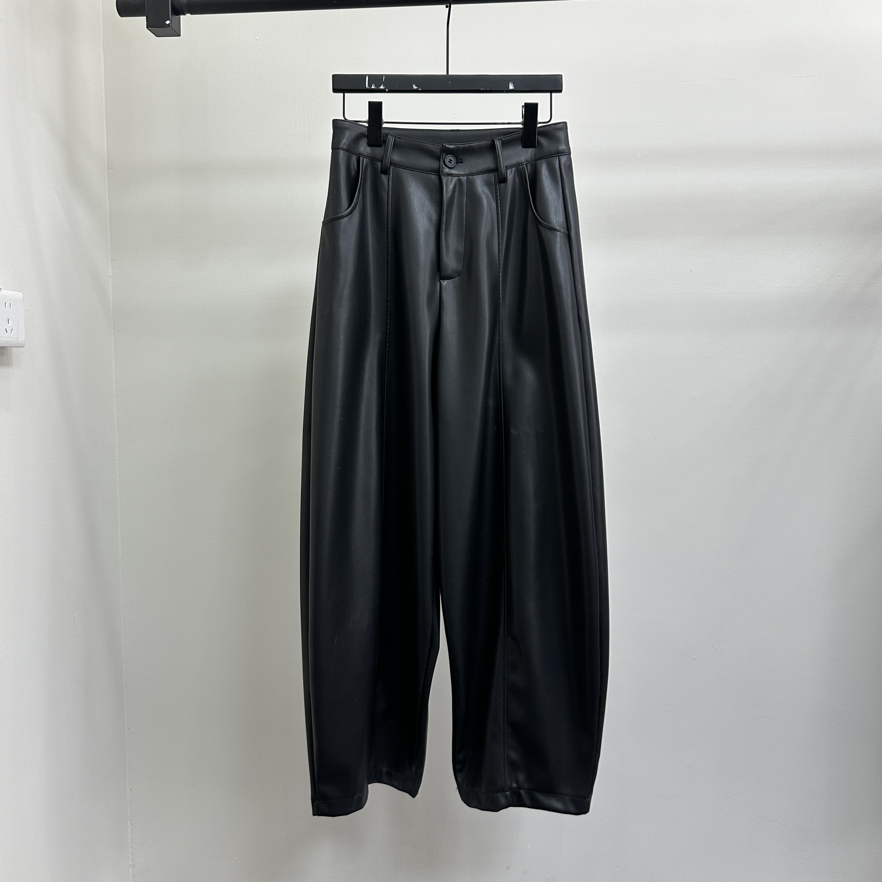 DAXIECHA | 秋冬加厚磨毛帅气炸街休闲百搭弯刀皮裤女#89152