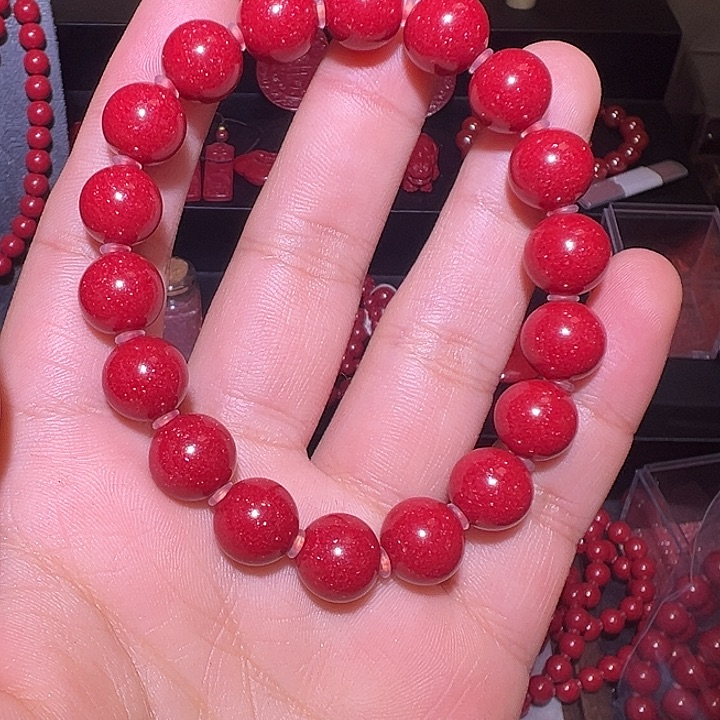 天然辰砂马仙溪红晶砂10mm