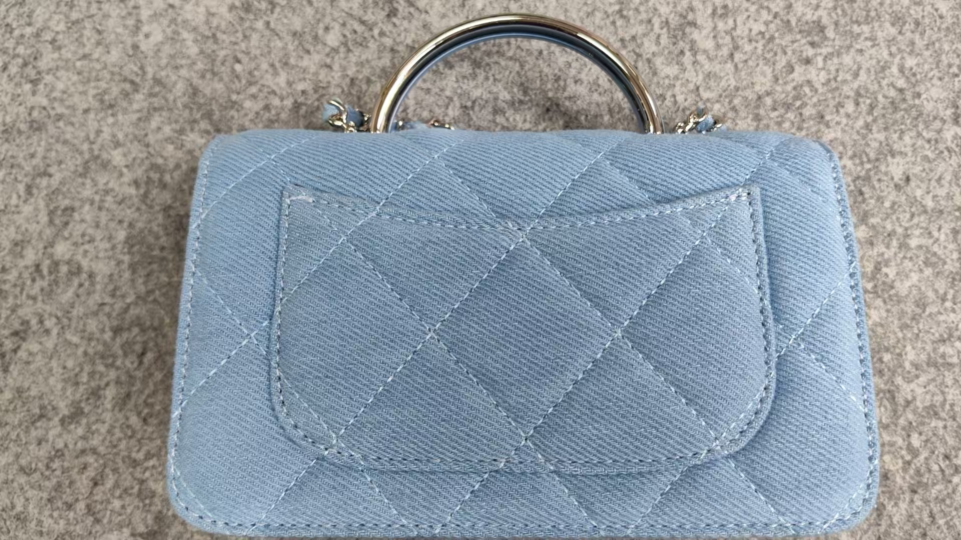 TOLEX2025新款女包时尚复古牛仔手柄蓝色19cm