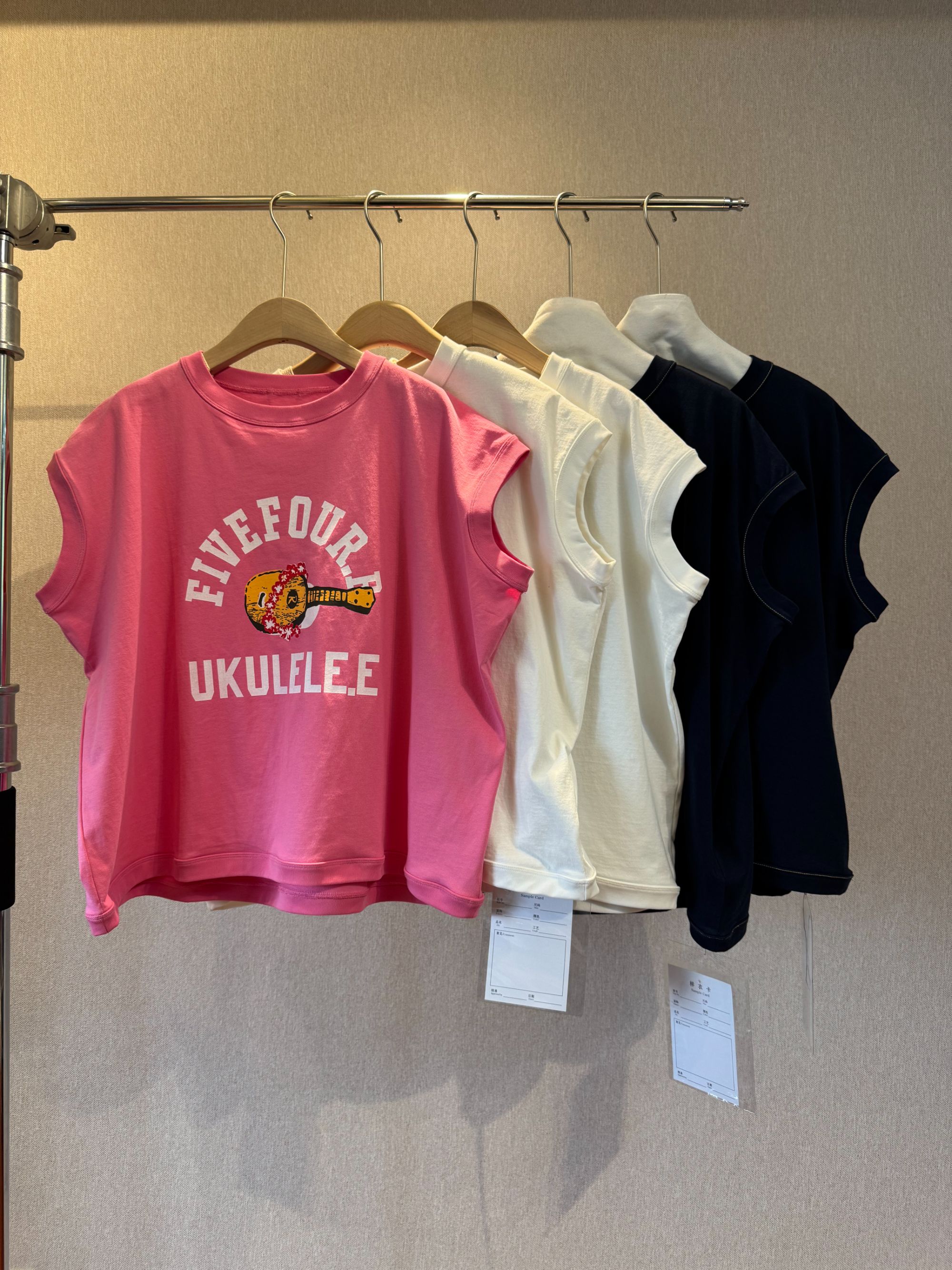 新款小提琴彩虹猫头鹰T恤B6921时尚百搭宽松多巴胺休闲外穿无袖