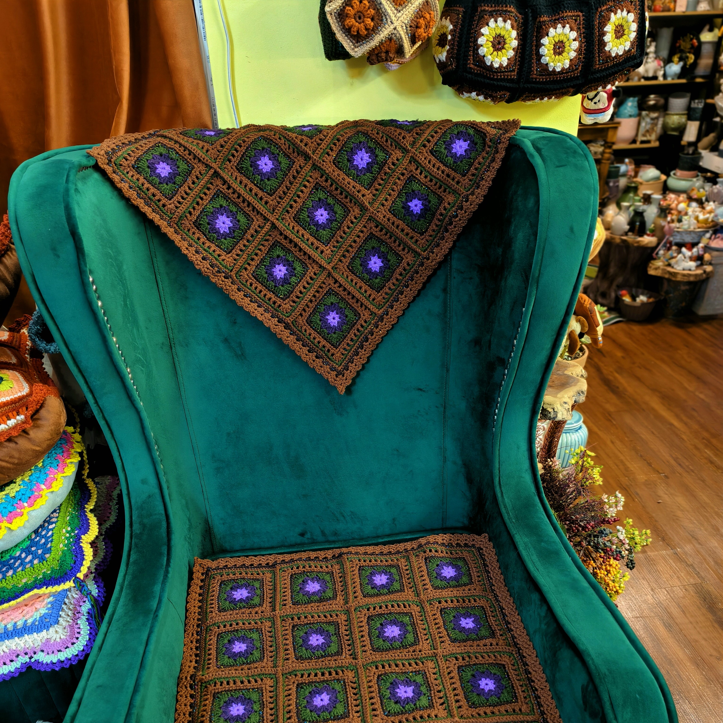 手工原创成品中式欧式坐垫垫子，牛奶棉盖巾，垫巾，尺寸52cmx52cm