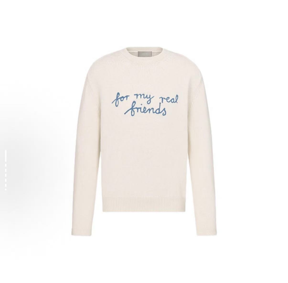 【暖白蓝趣】薄款针织厚款字母秋冬学院风毛衣女士印花休闲服251019