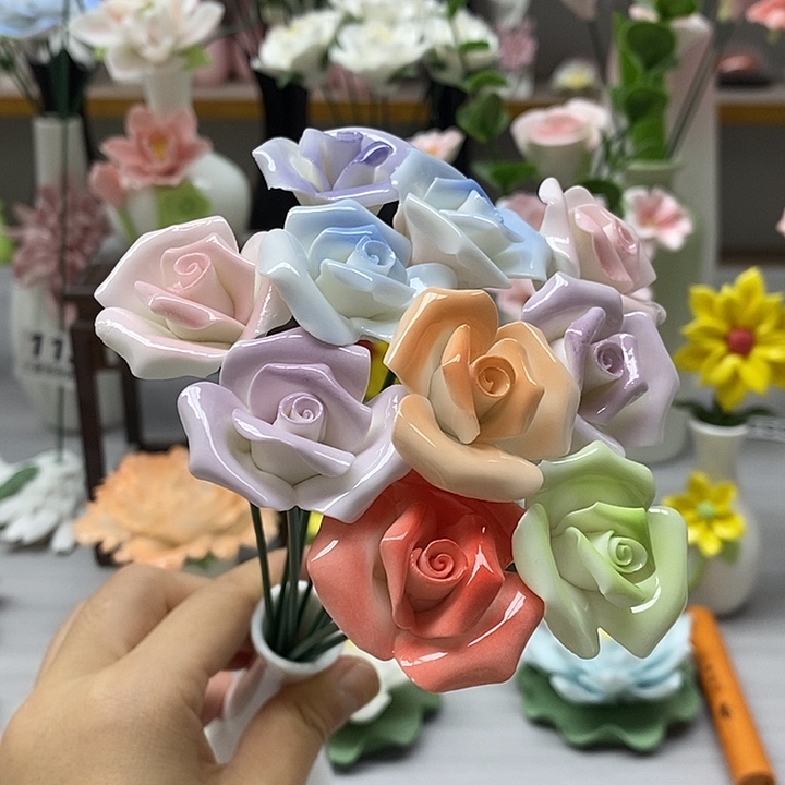 陶瓷陶瓷材料10朵组合