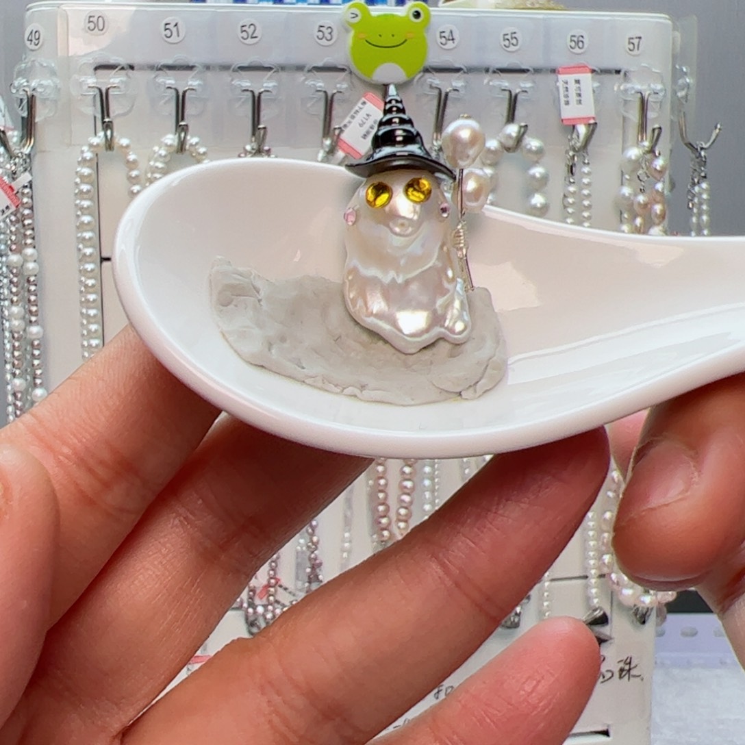 淡水珍珠吊坠(不含链)未镶嵌小怪兽白巴