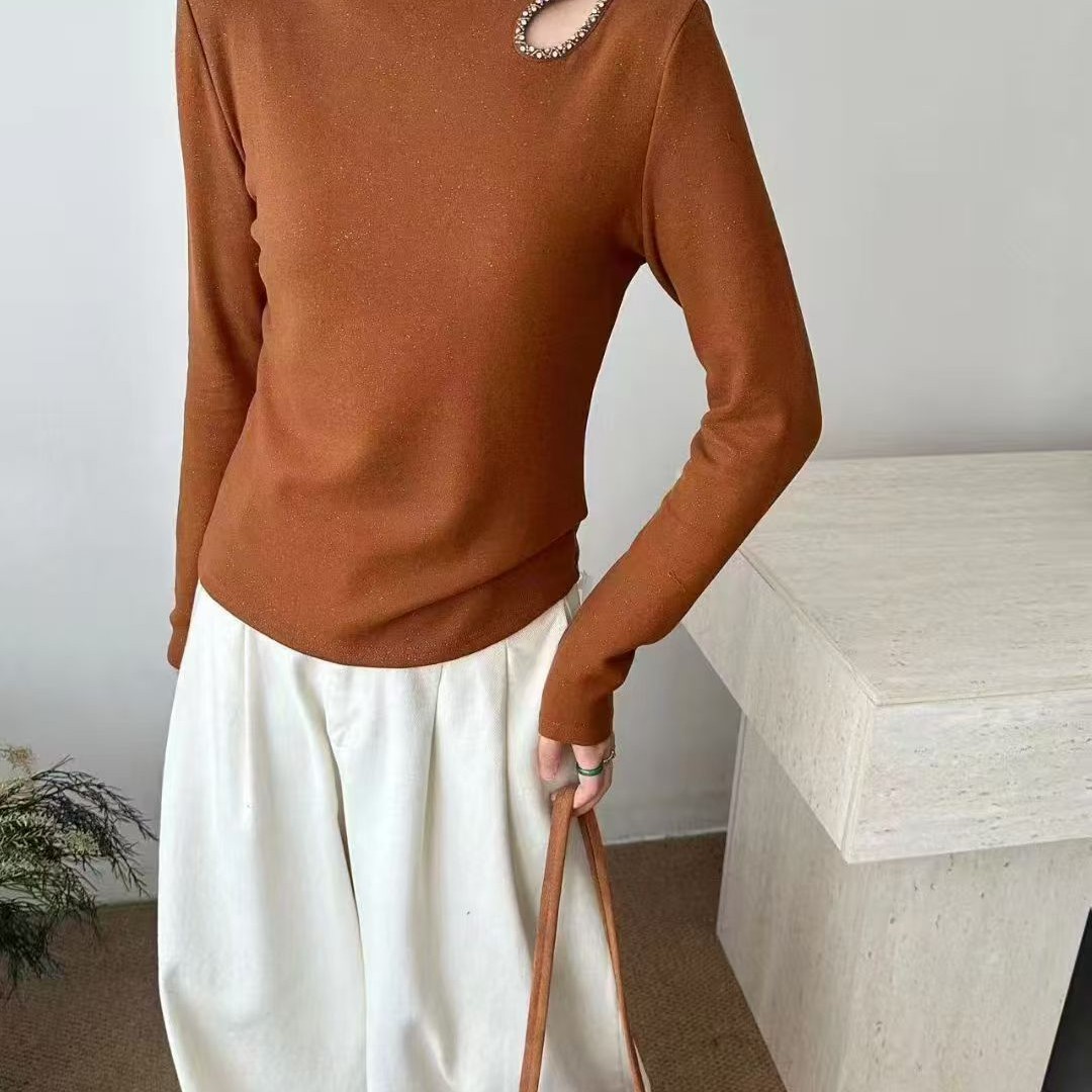 半高领女韩系轻职风女式T恤时尚磨毛针织打底衫