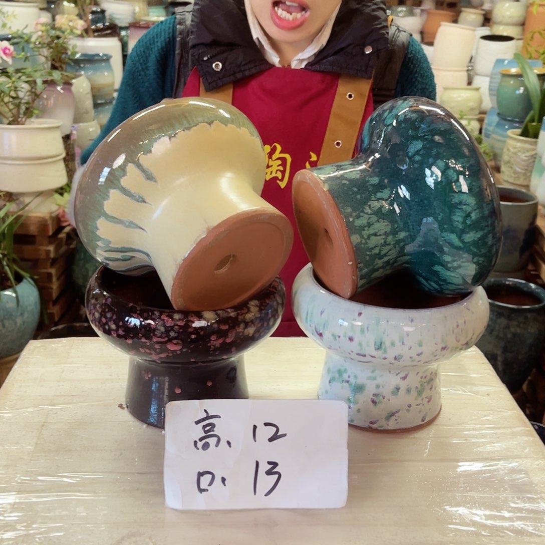 紫砂花盆高度12口径13