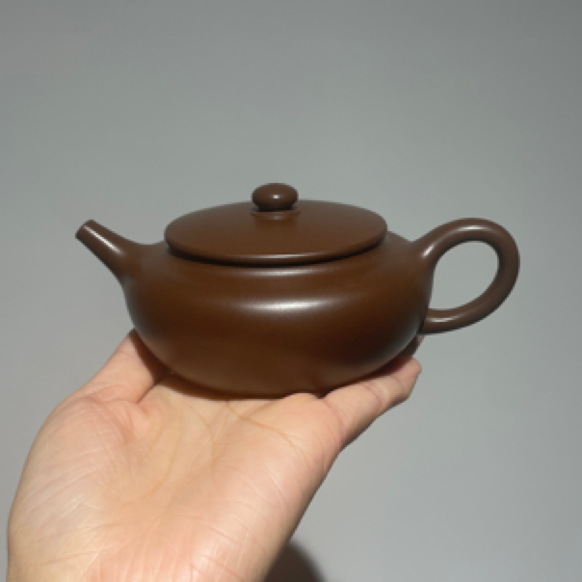 全手工【扁晨壶】160cc 原矿老紫泥 张鲁成老师作品