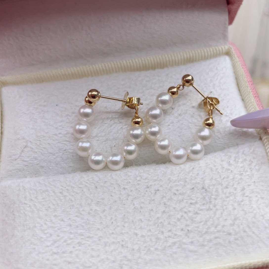 18K金镶嵌海水珍珠耳饰D2