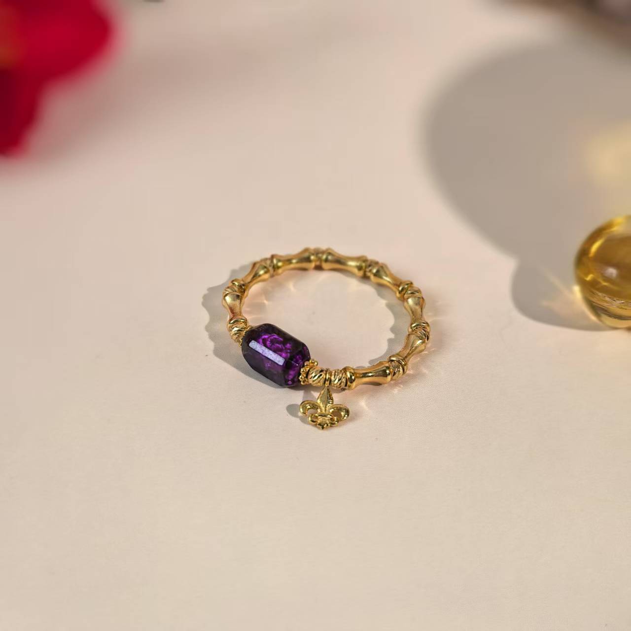 [琪钰]婉兮 18K金竹节舒俱来弹力戒指-L250311008