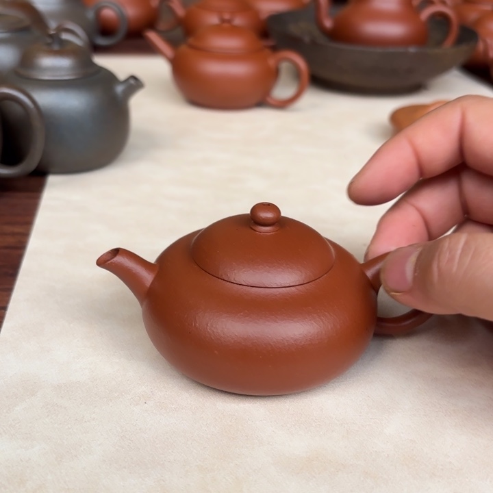 茶壶紫砂小品梨壶朱泥85cc