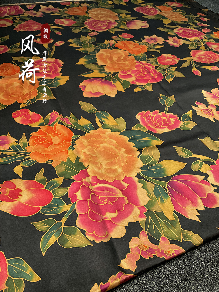 《国金》100桑蚕丝香云纱古法手工制作高级定制旗袍连衣裙