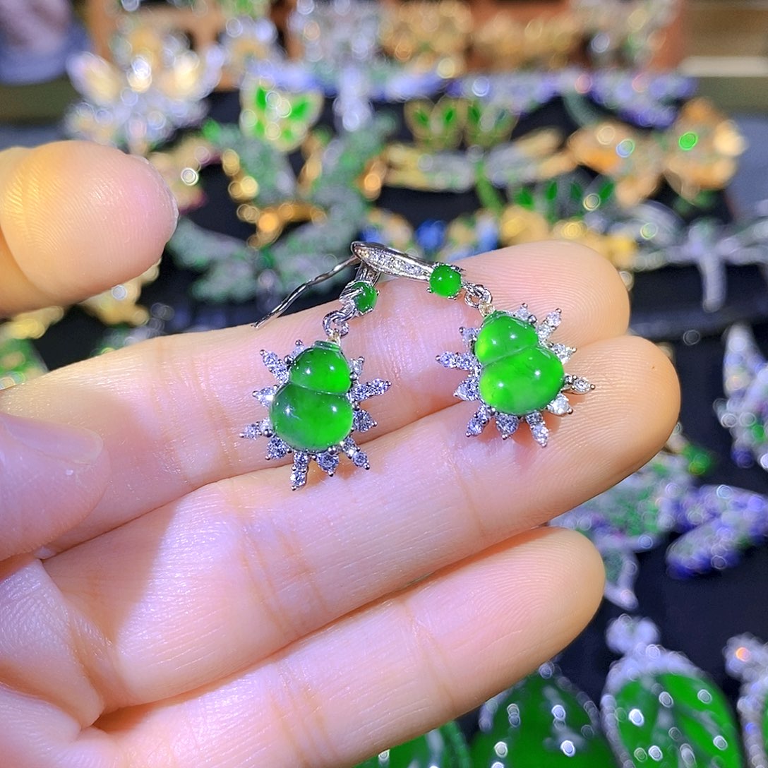 吊坠(不含链)银S925镶嵌翡翠