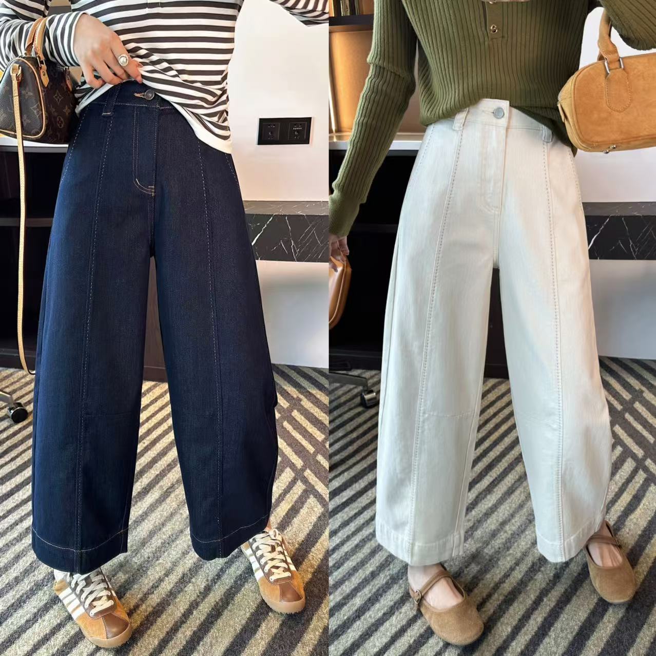 梨型报恩裤~！遮胯显瘦九分弯刀牛仔裤女2025秋季新款宽松阔腿裤