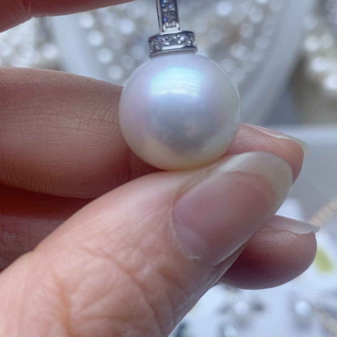 银S925镶嵌吊坠淡水珍珠