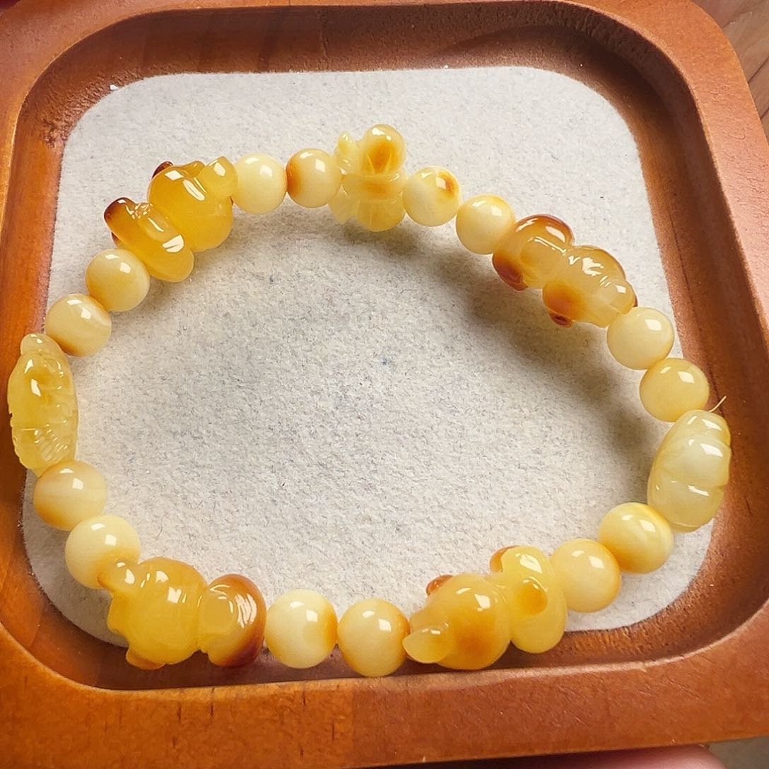 手串蜜蜡未镶嵌小熊多宝手串