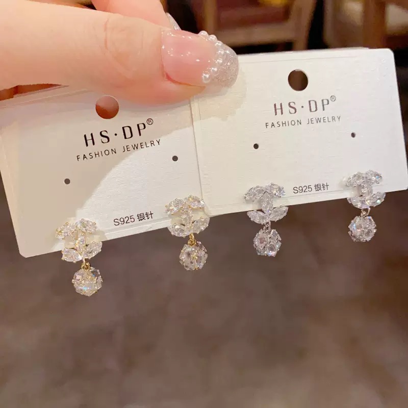 铜合金耳饰 AL7075 微镶超闪小香风精致感经典耳环