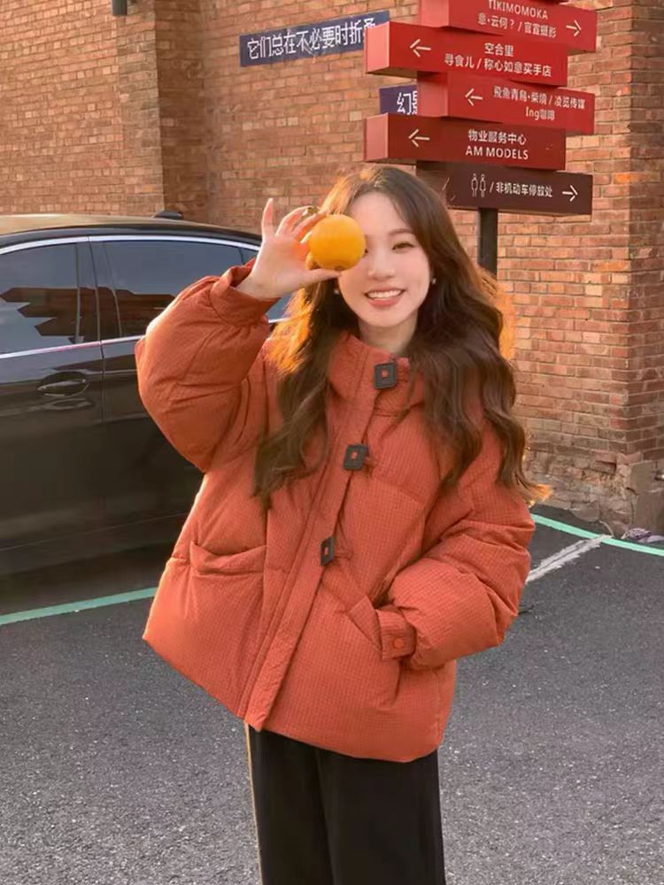 冬季新款短款连帽加厚棉服冬装2025面包小个子韩版宽松棉衣外套