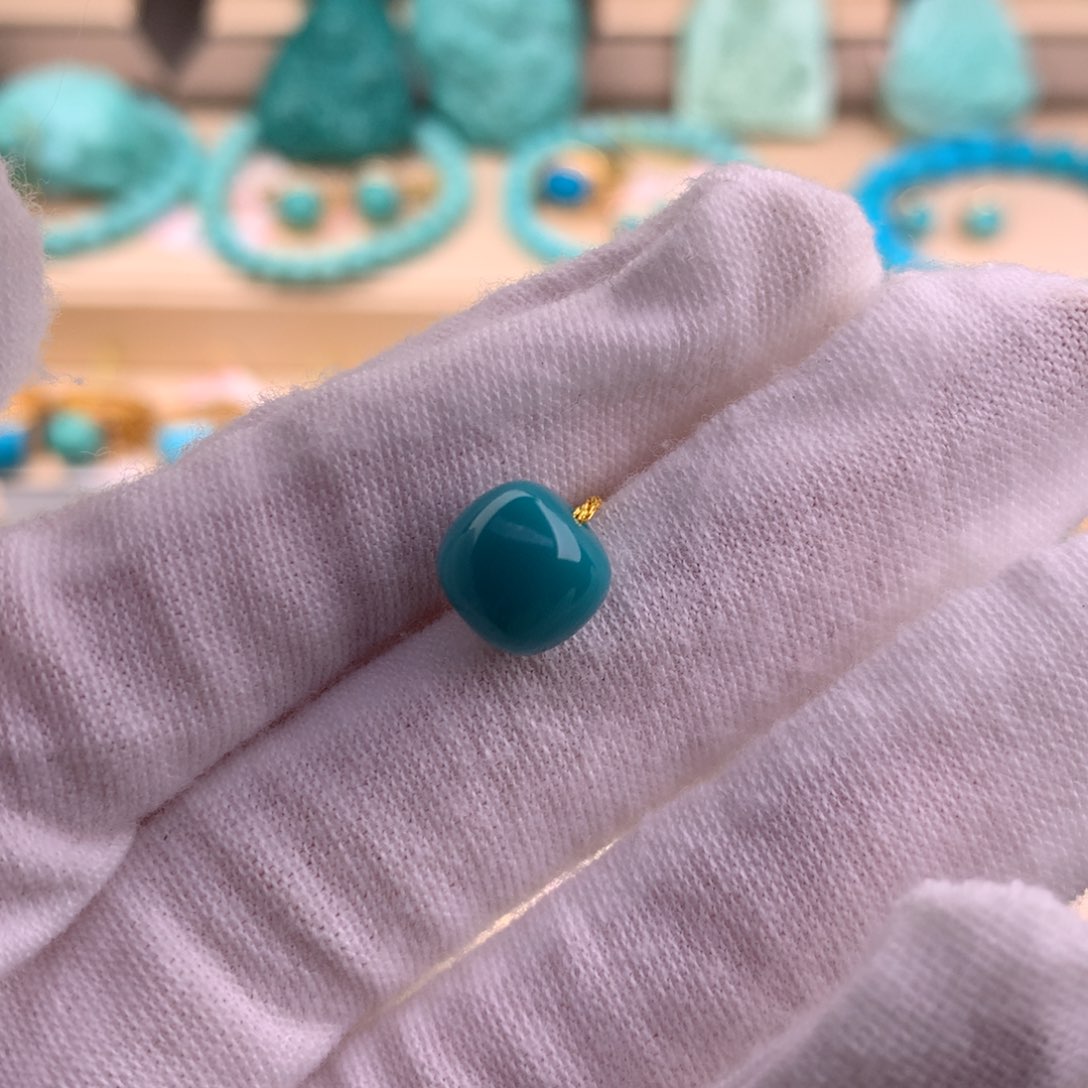 绿松石珠宝奇石未镶嵌9.1*8.1mm