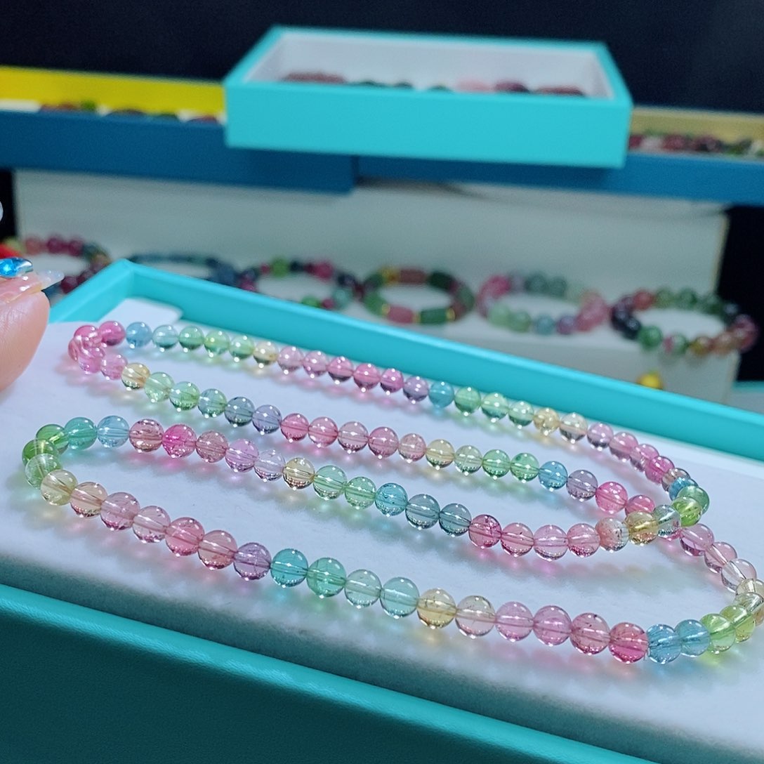 碧玺手链未镶嵌5.8mm左右