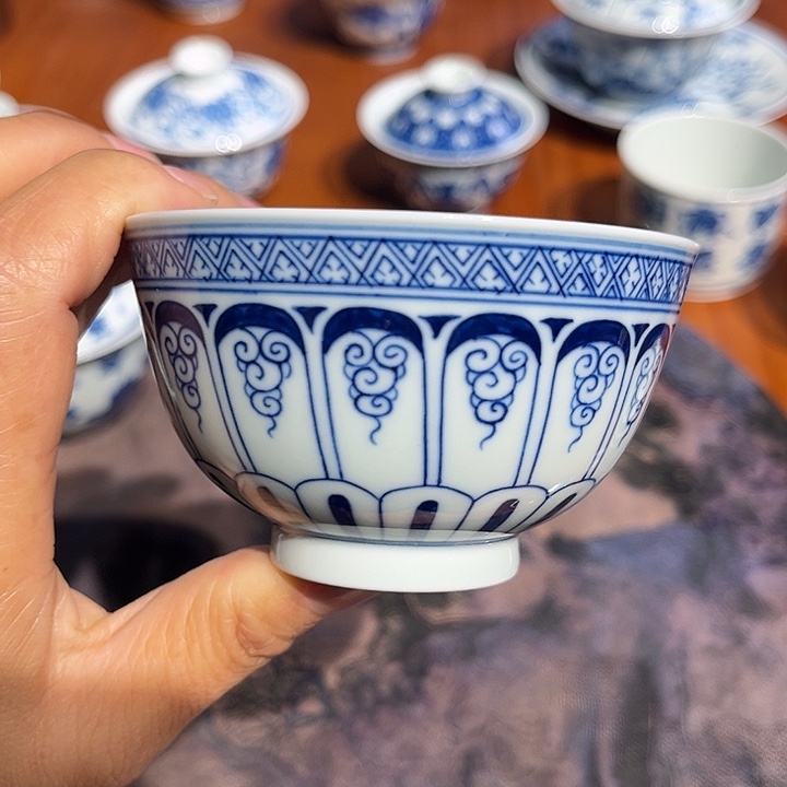 镹曰茶闲柴窑手工手绘青花