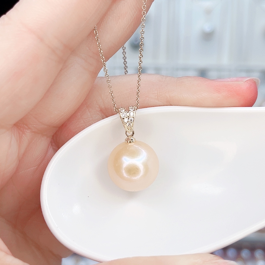 合金淡水珍珠吊坠(赠链)