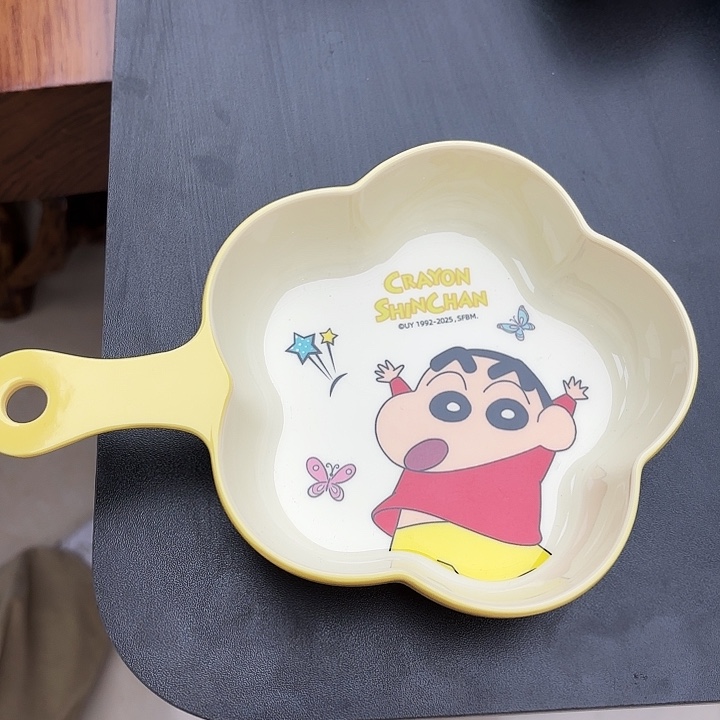 密胺蜡笔小新花瓣手柄碗