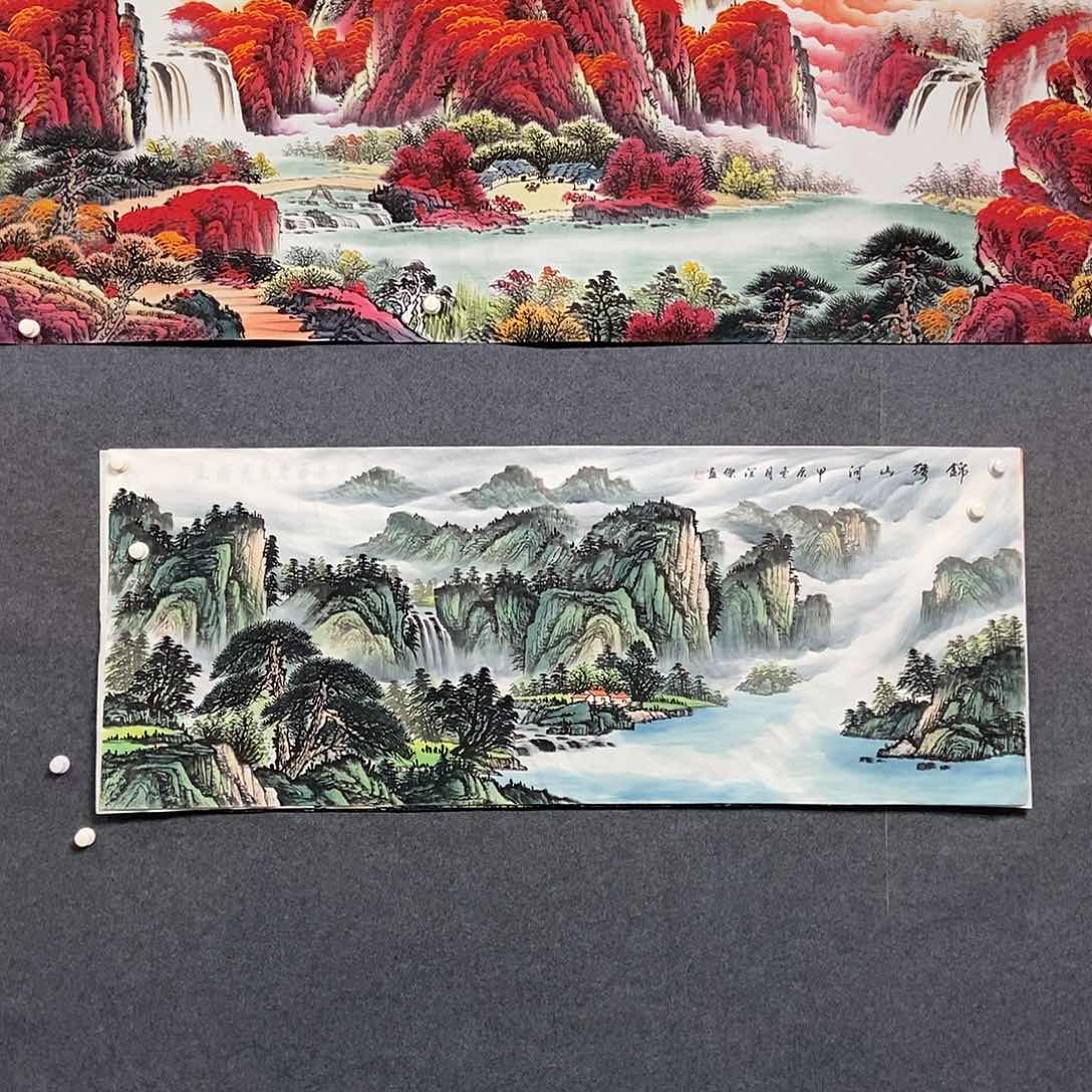 国画小六尺山水一副