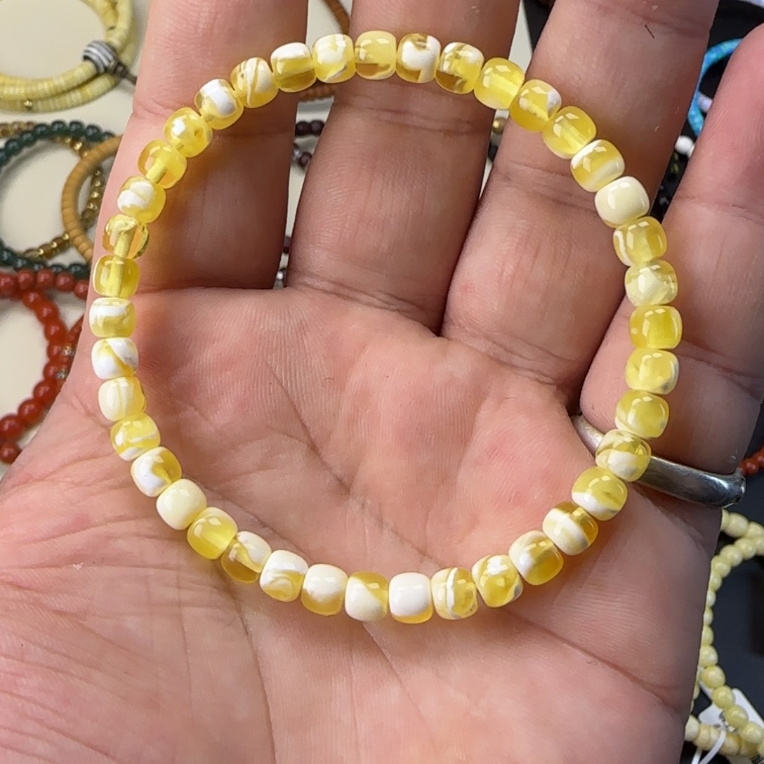 蜜蜡未镶嵌手链金瓷白拉丝蜜蜡单圈