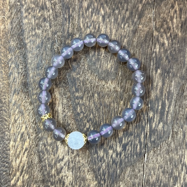 0863-灰玛瑙手串8mm