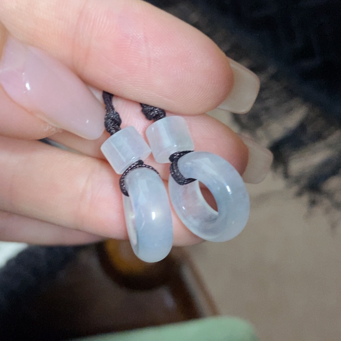翡翠未镶嵌耳饰高冰轮胎圈