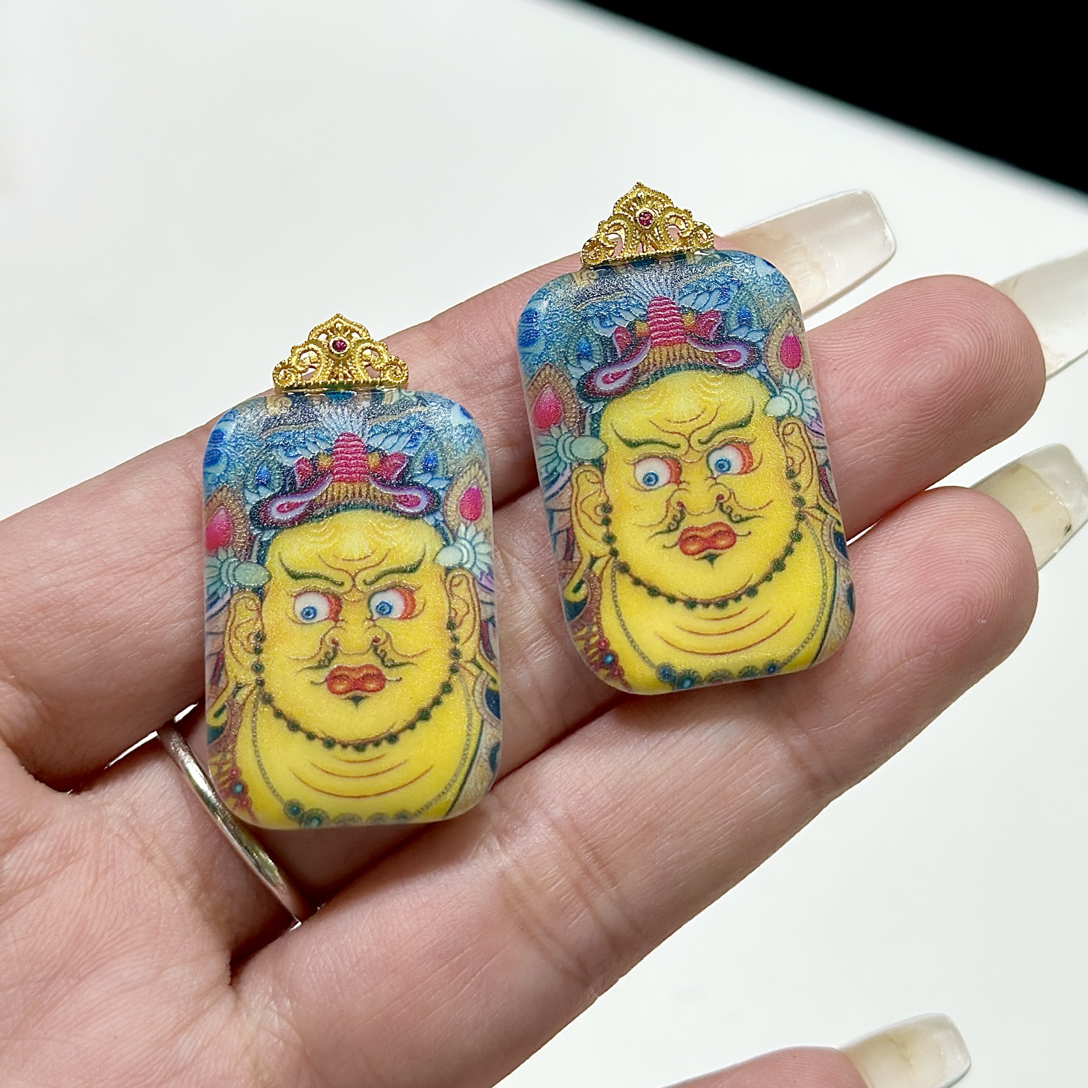 【YHC】和田玉黄财神无事牌吊坠（多样性发其一）