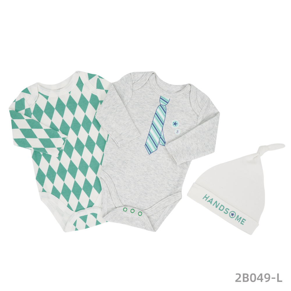 哈衣秋冬印花套头爬服极简风长袖春秋幼童纯棉