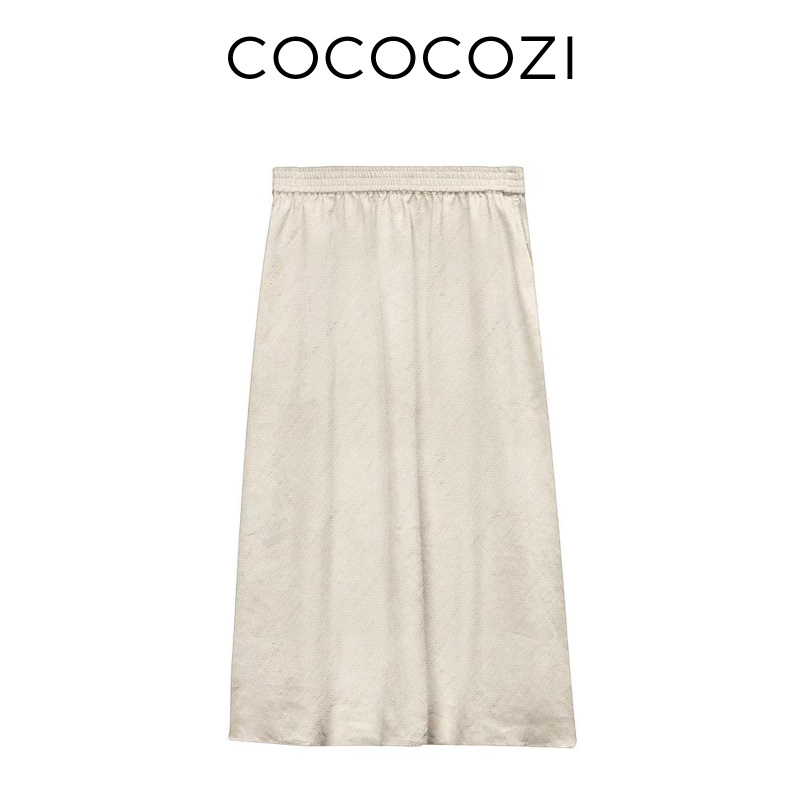 【新东方专属】COCOCOZI半身裙亚麻莱赛尔简约252CO046Q