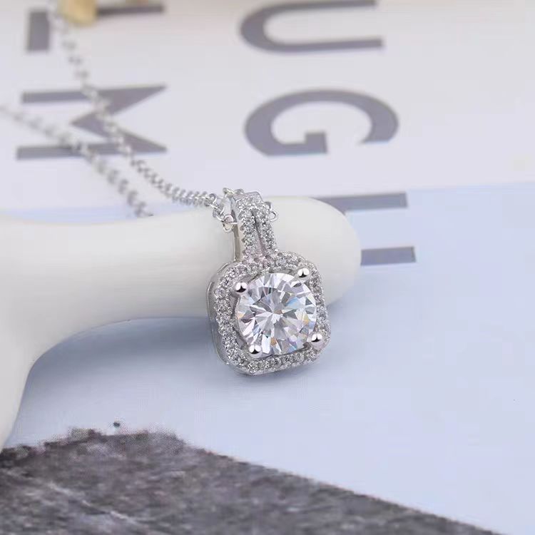 【南非之星】高端定制DIY 经典方包项链1ct