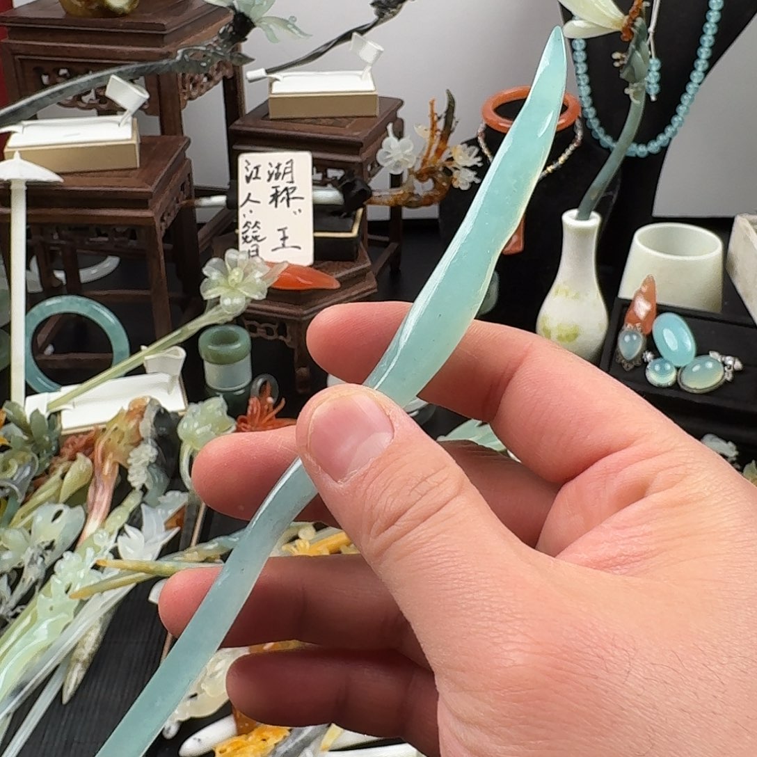 蛇纹石玉未镶嵌发饰