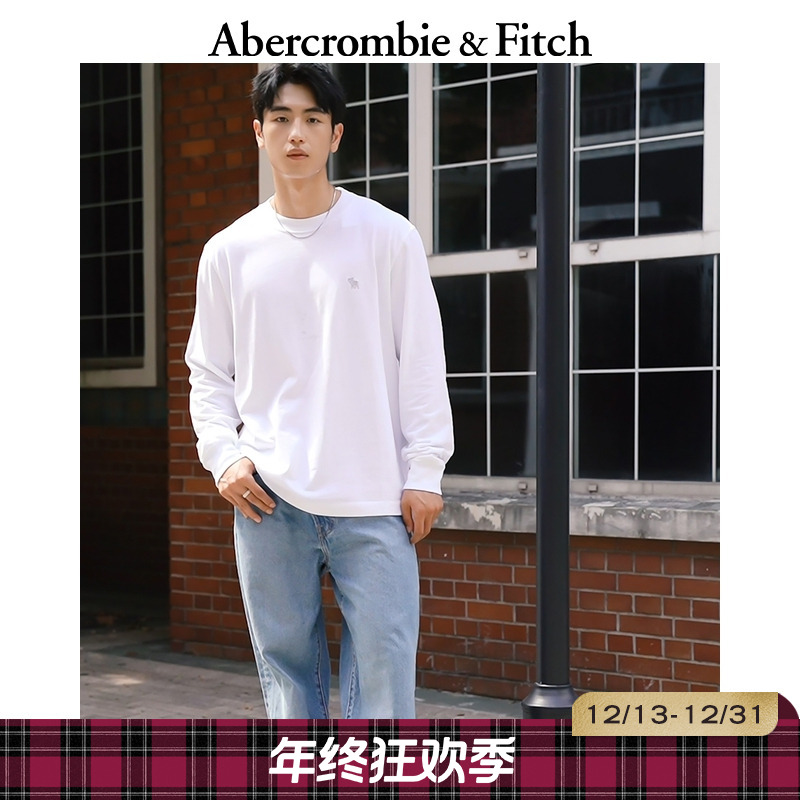 【年终促】AF经典小麋鹿图案宽松棉质圆领T恤25秋冬男装124-5565