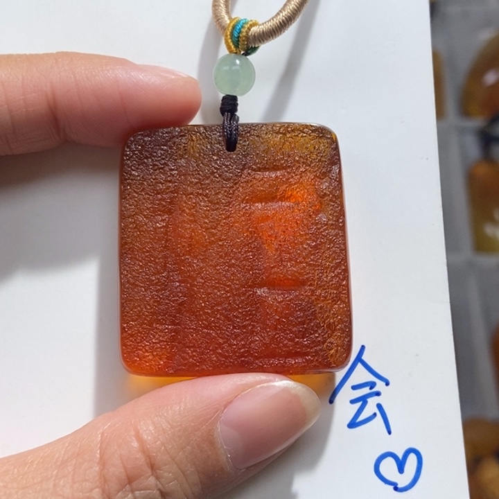 定制琥珀未镶嵌琥珀蜜蜡吊坠项链
