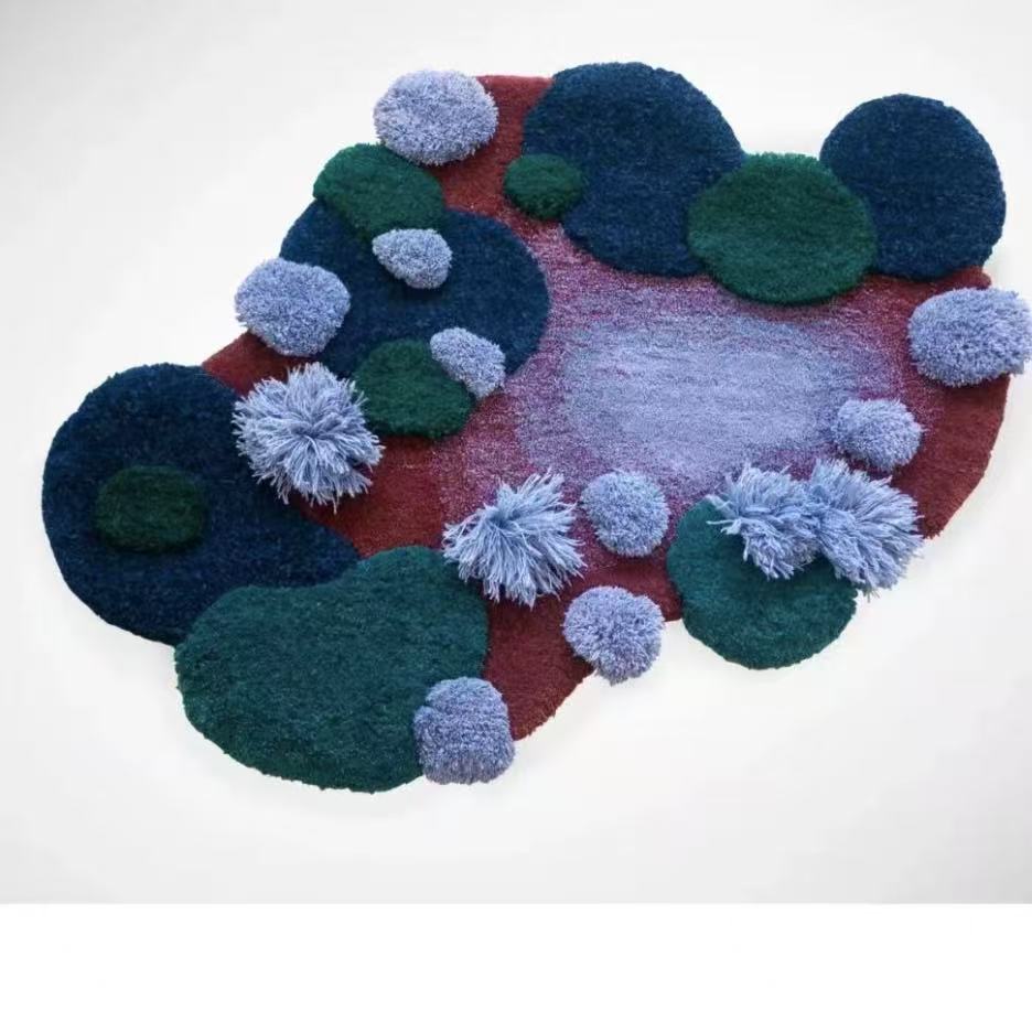 异形苔藓手工枪刺地垫衣帽间地垫衣帽间装饰地垫67*100cm