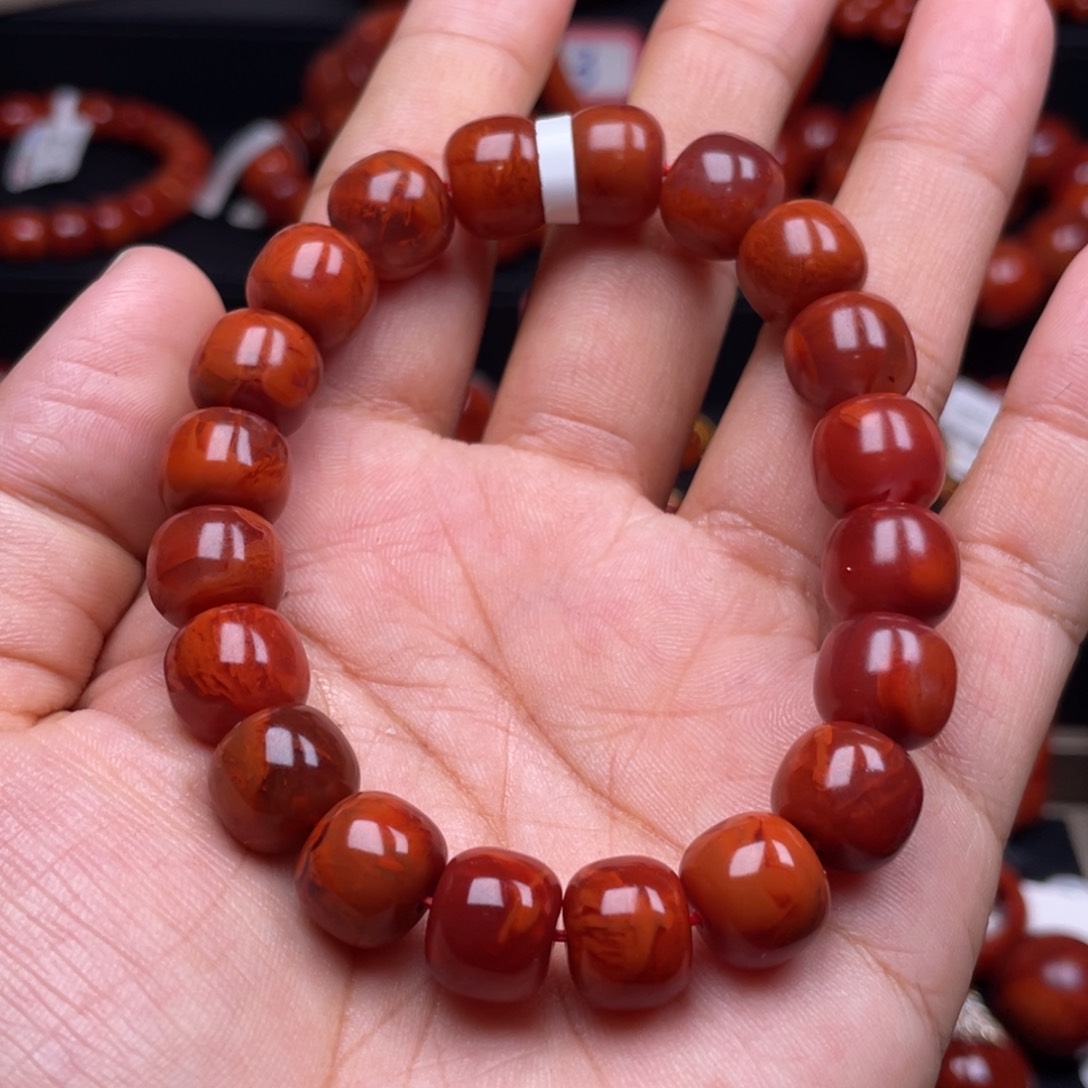 南红玛瑙珠宝奇石未镶嵌单圈11mm