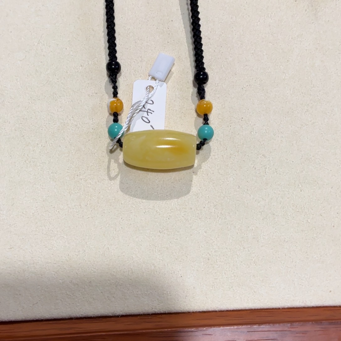 萌***蝶桶珠diy单珠子项链