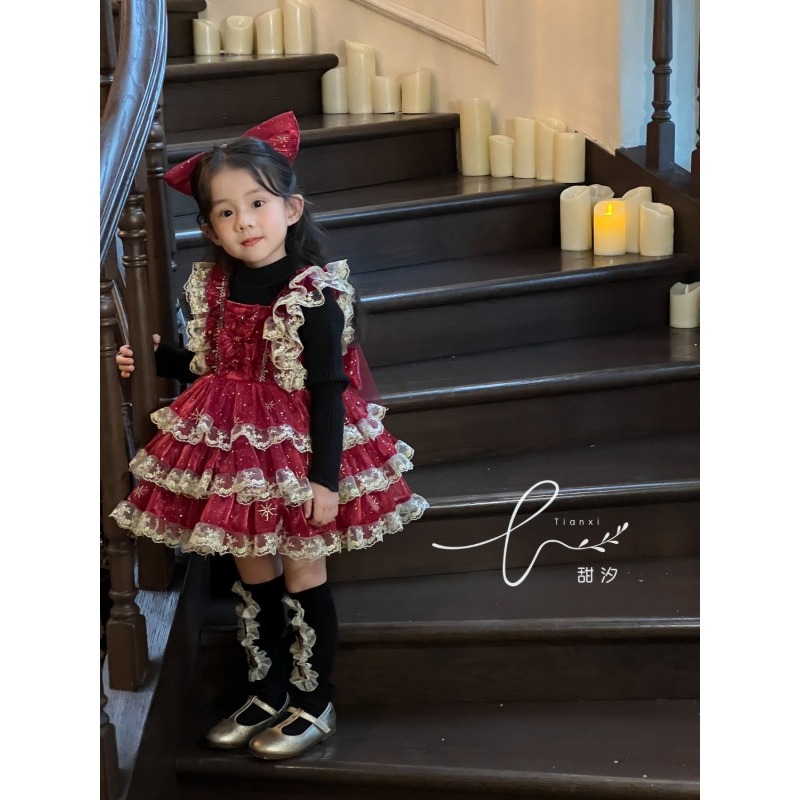 250236蕾丝花边洛丽塔裙250236（带发饰）童装