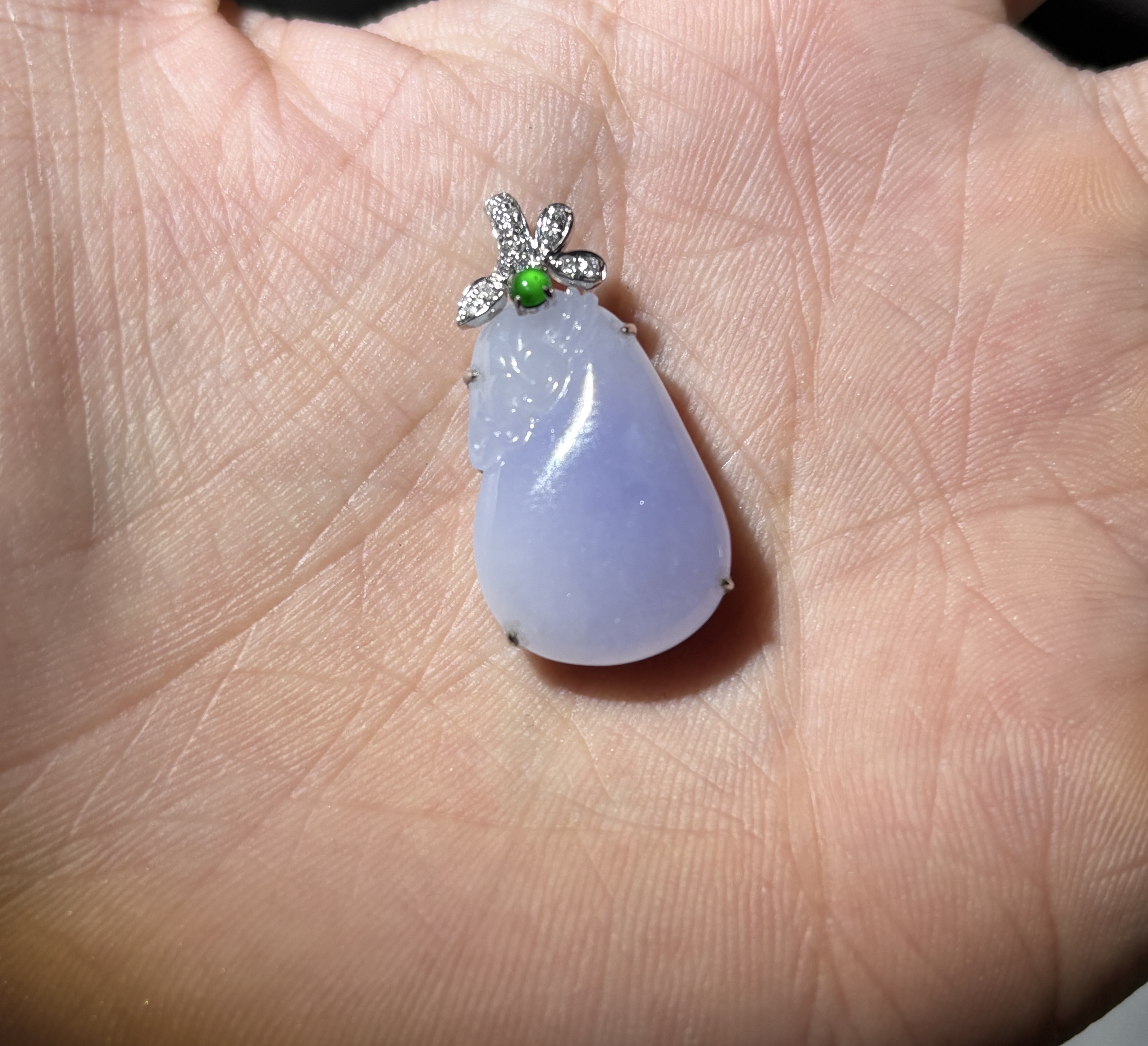 雅姐翡翠-18k金镶嵌翡翠颈饰